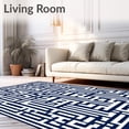 thumbnail image 2 of ODIKA 4'x6' Machine Washable Non-Slip Area Rug, Geometric Navy High Traffic Rug, Blue, 58475, 2 of 7