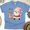 CarolinaBlue, variant on Merry Christmas T-Shirt | Cute Santa & Reindeer Holiday Graphic Tee, Azalea, Size L