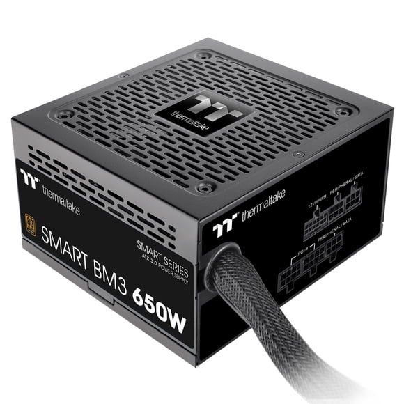 Thermaltake Smart BM3 650W 80Plus Bronze ATX 3.1 & PCIE 5 Alimentation Semi-Modulaire Prête; Condensateur Japonais 105°C/221°F; Garantie 5 Ans; PS-SPD-0650MNFABU-3