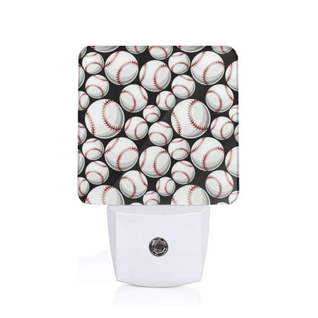 

Naloa Cute Baseball Night Lights Plug into Wall Dusk to Dawn Sensor Warm White Led Night Light 0.5W Nightlight suit for Adults Bedroom Bathroom Hallway Kitchen