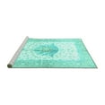thumbnail image 2 of Ahgly Company Machine Washable Indoor Rectangle Persian Turquoise Blue Traditional Area Rugs, 8' x 10', 2 of 4