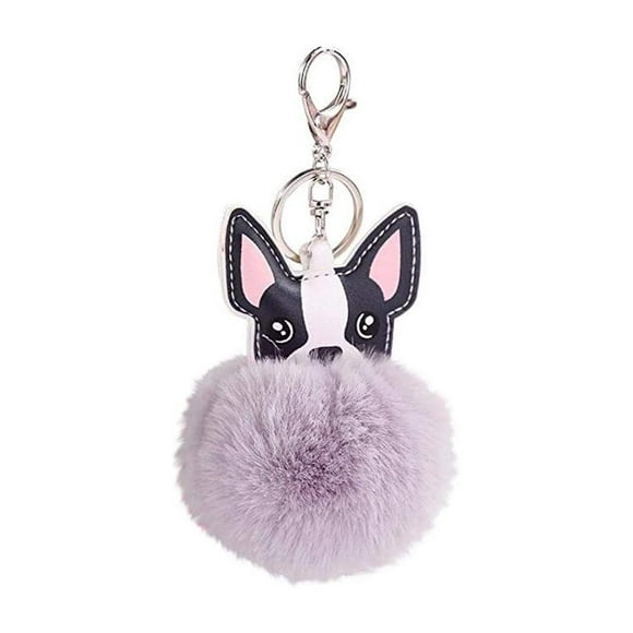 Faux Fur Puff Ball Keychain Bag Car Ring Pendant Keyrings