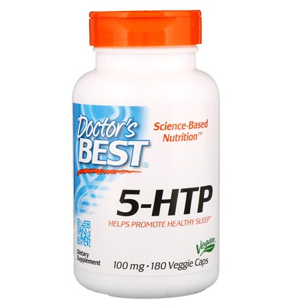 5-HTP, Non-GMO, Vegan, Gluten Free, Soy Free, 100 mg, 180 Veggie Caps Doctor's Best - 180 (Doctor's Best 5 Htp With B6 And Vitamin C)