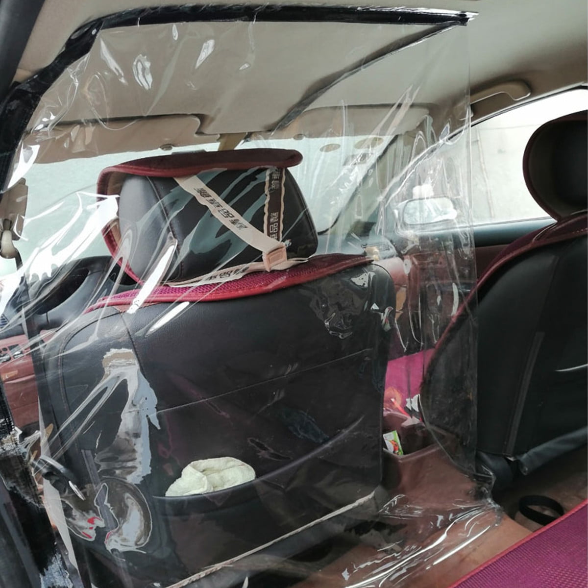 Car Taxi Driver Isolation Flim Curtain Transparent Protector Screen Cover Safety