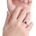 thumbnail image 5 of Accent Art Deco Wedding Ring Black Simulated Amethyst CZ 925 Sterling Silver Size 6, 5 of 5