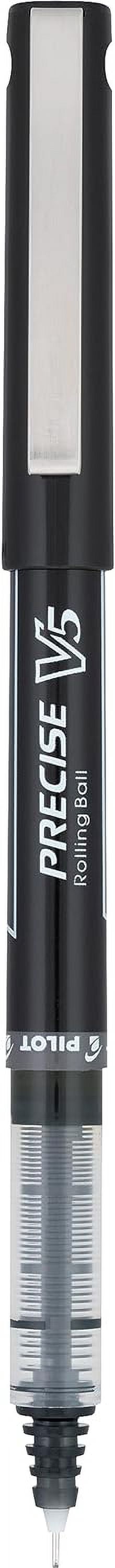 Pilot, Precise V5, Capped Liquid Ink Rolling Ball Pens, Extra Fine Point 0.5 mm, Black, Pack of 12