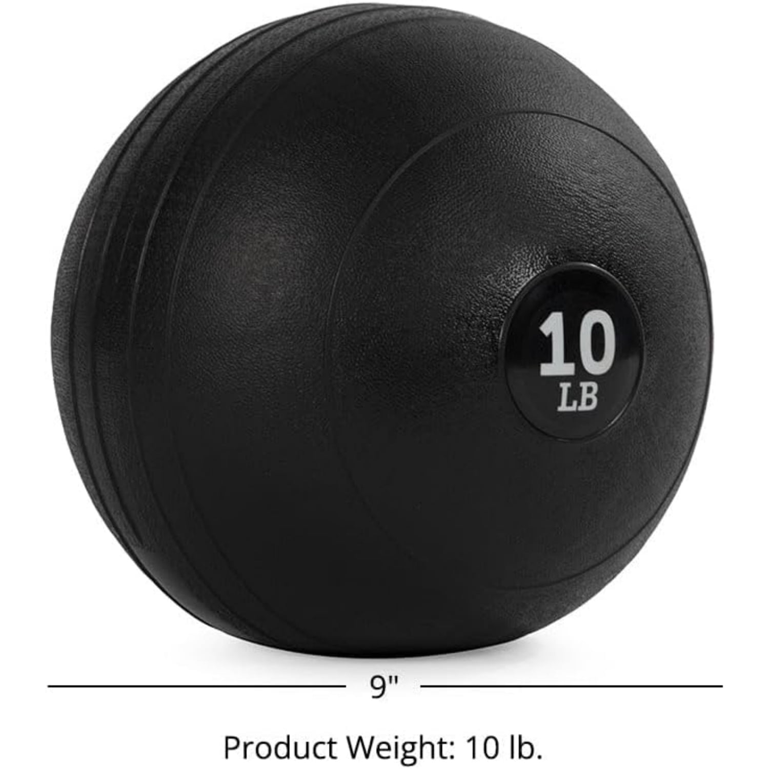 10 LB Rubber Slam Ball, Dead Weight Ball Absorbs Impact, Minimal Bounce, Textured Surface for Strength and Conditioning, Slam Ball Exercises, Cardio Workouts, Full Body Workout