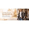 thumbnail image 4 of Cuteduck Women's Fuzzy Plaid Cardigan Coat – Lapel Zip Up Double-Sided Sherpa Fleece Mid-Length Jacket S-XL, 4 of 7