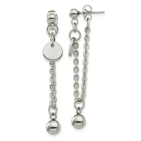 Primal Steel Stainless Steel Chain Front and Back Post Dangle Earrings