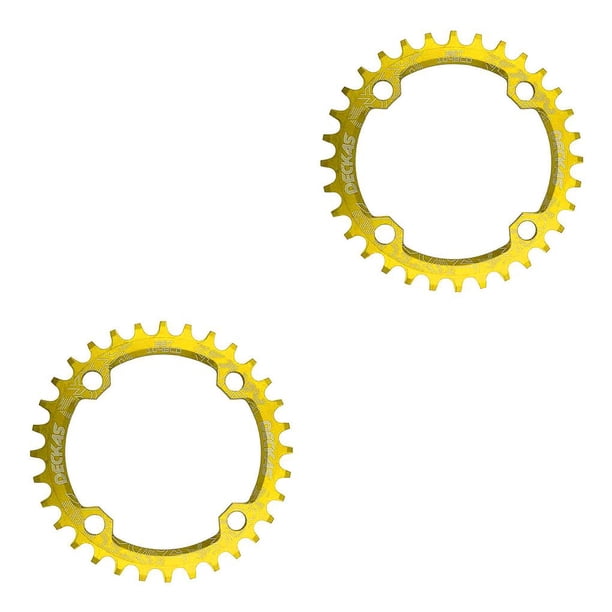 Sonducket Juego de bielas Disco de Estrecho 32T Bicicletas de montaña Agujero hexagonal Chainset Deportes Ciclismo Piezas de repuesto dorado y 32T 2piezas