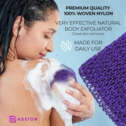 African Net Sponge, Authentic, Real, Black Owned, Exfoliating Bath Wash Cloth, Long Sponge, Body Exfoliator, Sapo, Shower Bath Accessories, Back Foot Scalp Scrub, Flat Dead Skin Remover (Purple)