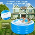 thumbnail image 3 of Inflatable Swimming Pool, 70"x30" Large Deep Round Inflatable Pool with Handles Family Pool, Summer Water Party, Kids, Outdoor, Garden Backyard, Suitable for Adults & 3+ Year Olds (Blue), 3 of 4