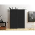 thumbnail image 3 of Sliding Closet Barn Bypass Doors 56 x 84 inches / Mela 7001 Painted Black / Modern 6.6FT Rails Hardware Set / Wood Solid Bedroom Wardrobe Doors, 3 of 5