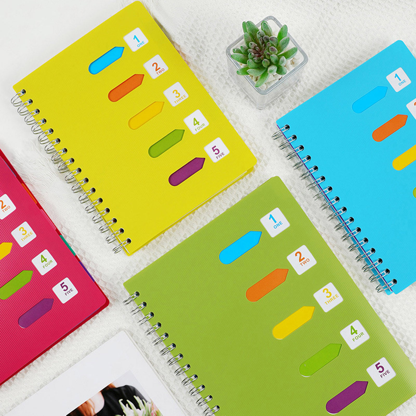 Homerr Notebook Spiral Notebook with Dividers Smooth Writing Premium Thickened Page A5/B5 Coil Ring 5 Subject Notebook Office Supplies Spiral Notebook