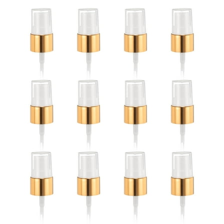 12 Pcs Gold White Spray Top, 18/410 Fine Mist Sprayer Reusable Replacement Spray Bottle Pump Plastic Top
