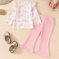 thumbnail image 4 of TOWED22 Infant Kids Toddler Girl Outfits Clothing 2pcs Long Sleeve Crewneck Tee and Relaxed Pants Set Print Clothes(Pink,2-3 Y), 4 of 4