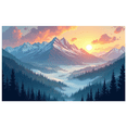 thumbnail image 2 of Nature Landscape Sunset Mountains Forest Backdrop Banner for Photography Scenic Background Decoration Display Wedding Event Party Office Home Decor, 2 of 4