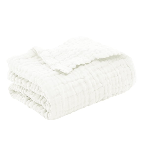 Lightweight Cotton Blanket Soft Cooling Throw Blanket for Year Round Comfort Breathable Gauze Weave Quilt Bedspread for Adults King Size 78.7x59 Inch Machine Washable for Couch Bed Sofa