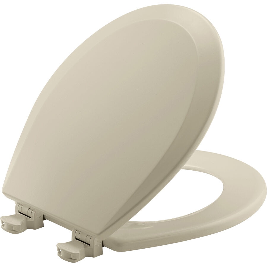 Toilet Seat Round Closed Front Biscuit Finish with Color-Matched Plastic Hinges 