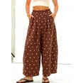 thumbnail image 2 of sicmoss Women's Blue Polka Dot Barrel Jeans Mid Rise Vintage Denim Pants with Pockets, 2 of 3