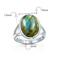 thumbnail image 4 of Bling Jewelry Womens Oval Cabochon Moonstone Silver Ring with Split Shank  Statement Design, 4 of 5