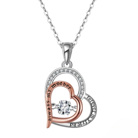 Birthstone Mom Necklace for Mother by Ginger Lyne Sterling Silver Swinging CZ - April
