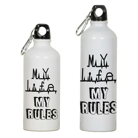 

Printtoo My Life My Rules Print Aluminium Sports Water Bottle With Carabiner Clip 750ml/25.3oz