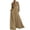 Khaki, variant on Plus Size Summer Solid-Color Long-Sleeve A-Line Maxi Dress Fall Red S