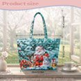 thumbnail image 7 of XYZCANDO Christmas Santa Print Padded Shoulder Handbag Large Capacity Quilted Handle Tote for Holiday Shopping Travel Work Daily Use with Roomy Compartment, 7 of 7