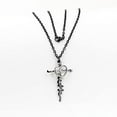 thumbnail image 5 of Black Stainless Initial Faith Cross Necklace with Heart Mustard Seed Christian Jewelry Inspirational Gifts Y1378 (Black), 5 of 7