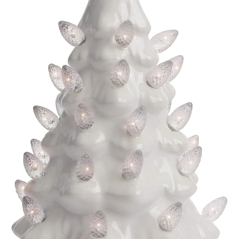 White Ceramic Christmas Tree (6.75 Small, Multicolored Lights) 