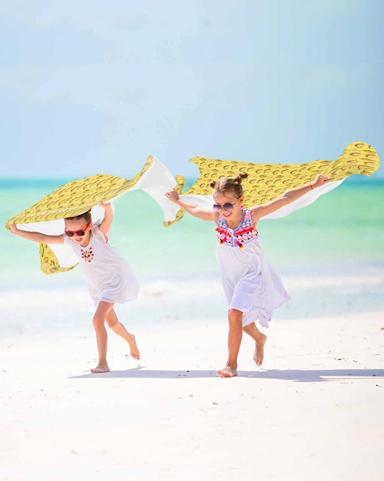 Yellow Tacos Beach Towels Oversized Super Absorbent, Cheese Vegetables Cartoon Food Lightweight Bath Towel Quick Dry Sets For Bathroom/Pool/Rv Camping/Beach Play/Gym Room/Picnic 23"x47"