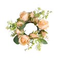 thumbnail image 5 of FashionCha Candle Ring Candleholder Table Centerpiece Candlestick Holder Artificial Flowers Yellow, 5 of 9