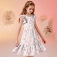 thumbnail image 7 of Xdegoge Kids Girls's Easter Egg Dress Midi Tiered A Line Crewneck Ruffle Cap Sleeve Tween Summer Sundress Flowy Flattering Lightweight Casual Holiday Theme Party Outfit for Teen, 7 of 7