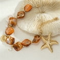thumbnail image 3 of DESIGNICE Sea Shell Starfish Pendant Necklace Statement Thick Necklace Beach Jewelry, 3 of 7