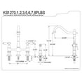 thumbnail image 2 of Kingston Brass Heritage 8" Center Kitchen Faucet With Side Sprayer, 2 of 3