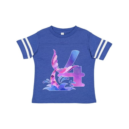 

Inktastic 4th Birthday Mermaid Tail Gift Toddler Boy or Toddler Girl T-Shirt