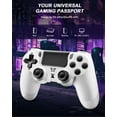 thumbnail image 2 of Wireless Gaming Controller Compatible with P4/Slim/Pro/PC, Game Controller with Dual Motor/6-Axis Gyro/Touch Pad - White, 2 of 6