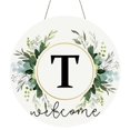 thumbnail image 1 of Clearance! Monogram Letter Welcome Sign for Front Door Rustic Green Floral Family Initial House Warming Decor Spring Summer Wooden Wreath Personalized Sign for House Front Porch 12 Inch, 1 of 9