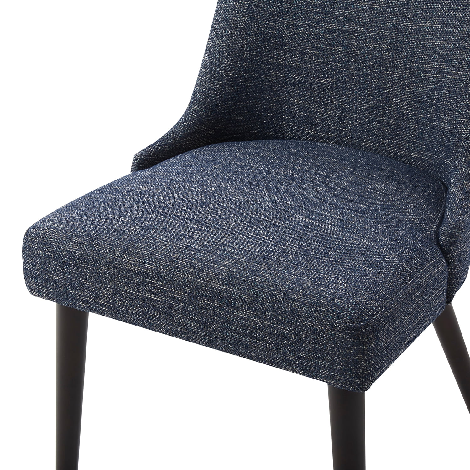 CHITA Modern Fabric Upholstered Kitchen & Dining Room Chairs Set of 2, Wood Legs, Dark Blue