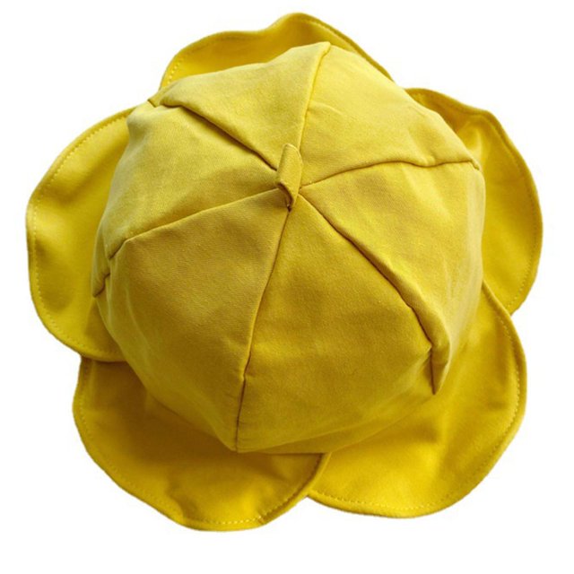 Brown Gorra de protección solar para mujer, sombrero para el sol de Color sólido, ala de pétalo con volantes a la moda