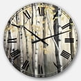 thumbnail image 1 of Designart 'Golden Birch Forest Iv Traditional Wall Clock, 1 of 4