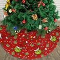thumbnail image 3 of JOOCAR Christmas Tree Skirt, 36 Inch Red Green Grinch Gift Stars Christmas Stocking Candy Cane Christmas Tree Skirt for Christmas Tree Decoration Home Christmas Party Decoration, 3 of 3