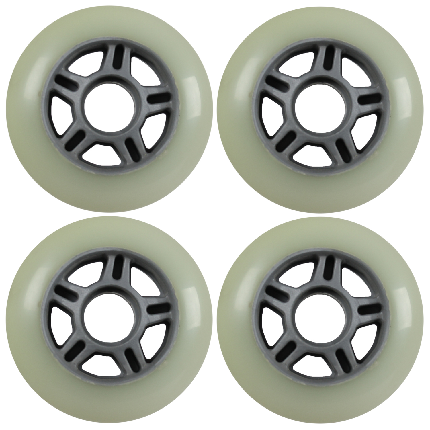 Inline Skate Replacement Wheels 80mm 83A Grey/White 4 Pack