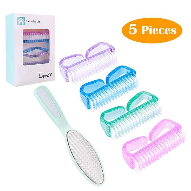 Handle Nail Brush Fingernail Brush Cleaner Hand Scrub Cleaning Brush for Toes，Stainless Steel