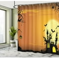 thumbnail image 5 of Ambesonne Halloween Shower Curtain, Haunted House, 69"Wx70"L, Orange Black, 5 of 5