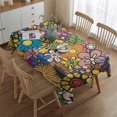 thumbnail image 2 of Pioneer Flower Floral Print Pattern Rectangle Tablecloth 60"x84",Waterproof Polyester Rectangle Table Cloth, Wipeable Spillproof Polyester Tablecloth for Dining, Camping, Indoor and Outdoor, 2 of 5