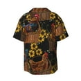 thumbnail image 2 of KLL Embroidery Chicken Rooster Print Men's Shirt Short Sleeve Button Down Summer Cuba Beach Shirts- XX-Large, 2 of 7