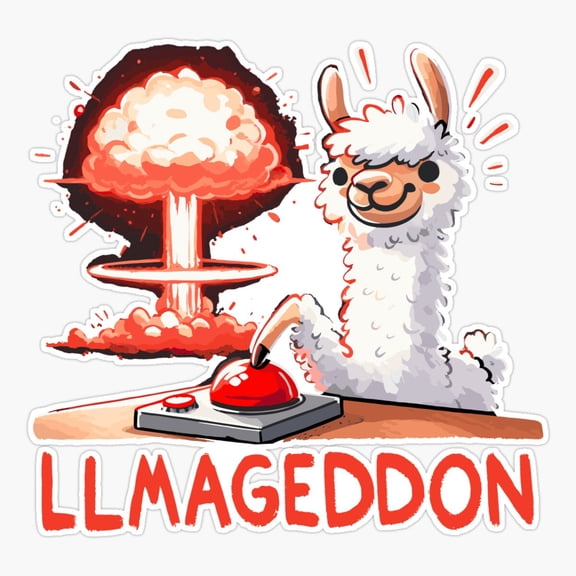 Stickly Llamageddon Llama Sticker, Phone Decal Water Bottle Stickers Car Decals, Funny Birthday Gift
