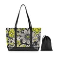 thumbnail image 7 of FORMRS Canvas Laptop Tote Bag for Women with 15.6" Computer Compartments Shoulder Handbag, Beige Flower Pattern, 7 of 7